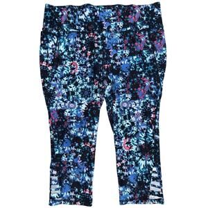LIVI Power Leggings women’s plus size 22/24 lane Bryant activewear blue print